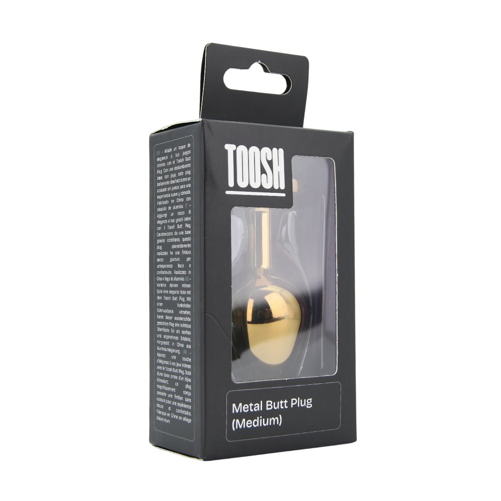 Toosh Gold Metal Butt Plug Medium Red Stone - Sensual Vibes UK