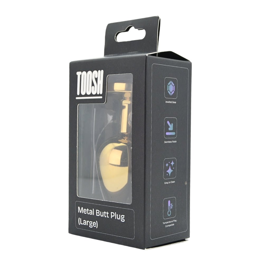 Toosh Gold Metal Butt Plug Large Pink Stone - Sensual Vibes UK