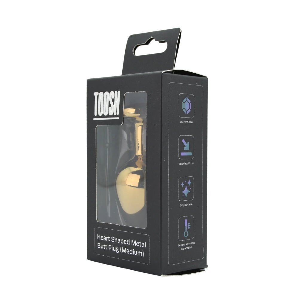 Toosh Heart Shaped Gold with Red Stone Medium - Sensual Vibes UK