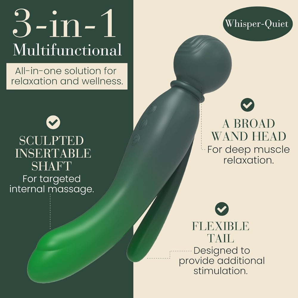 MYLO 3-in-1 Wand Luxury Body Massager Ergonomic Features