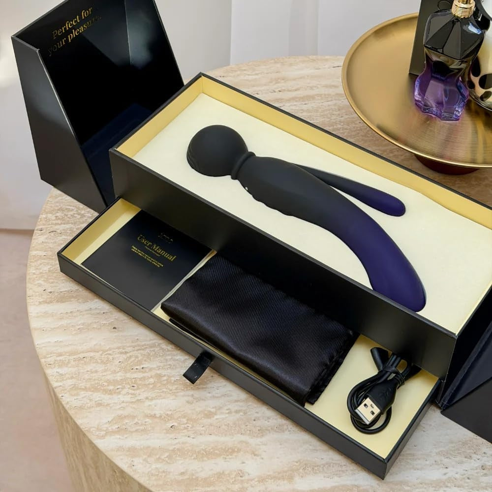 MYLO 3-in-1 Wand Luxury Body Massager Main Packaging Contents View