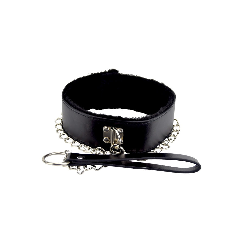 Bound to Please Furry Collar with Leash Black Product Image