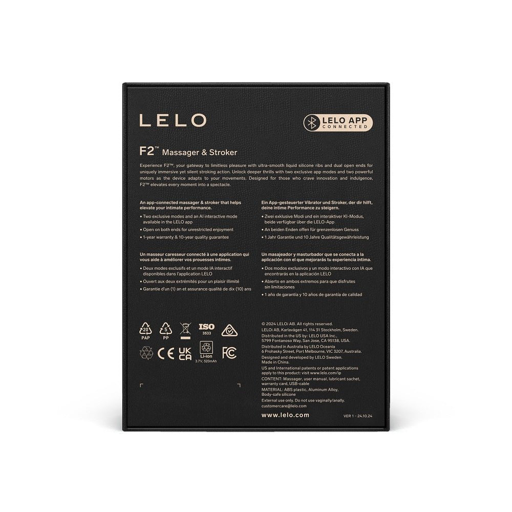 LELO F2 Stamina Trainer and Stroker Blue - Sensual Vibes UK