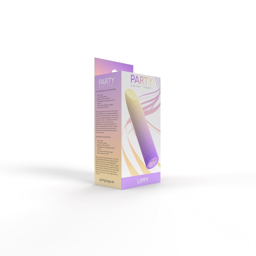 Party Color LIPPY Rechargeable Bullet Vibrator Purple - Sensual Vibes UK