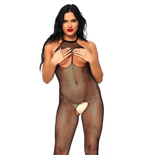 Leg Avenue Fishnet Halter Bodystocking Product Image