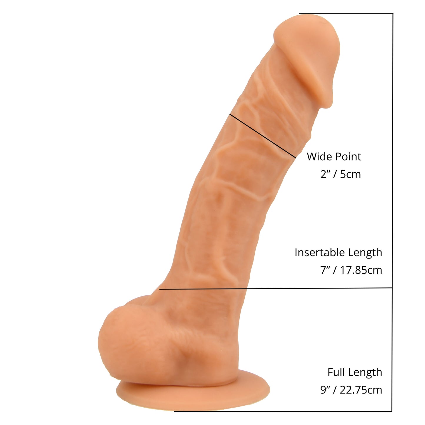 Loving Joy 9 Inch Realistic Silicone Dildo with Suction Cup and Balls Vanilla