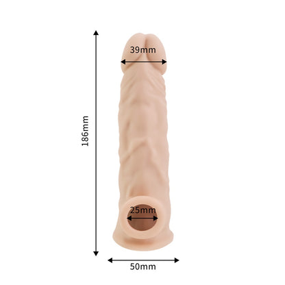 Rev-Sleeves 7.5 Inch Girthy Realistic Silicone Penis Extension Sleeve