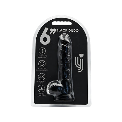 Loving Joy 6 Inch Dildo with Balls Black