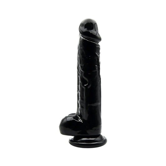 Loving Joy 8 Inch Dildo with Balls Black Product Image