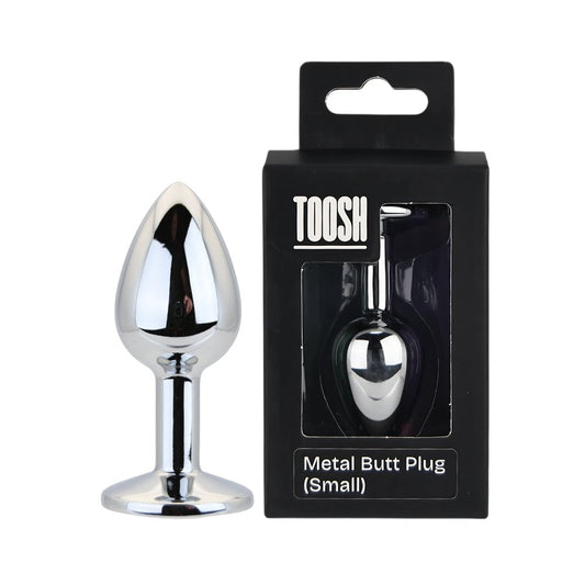 Toosh Silver Metal Butt Plug Small Clear Stone - Sensual Vibes UK