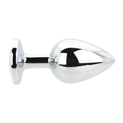Toosh Silver Metal Butt Plug Large Clear Stone - Sensual Vibes UK