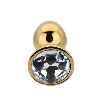 Toosh Gold Metal Butt Plug Small Clear Stone - Sensual Vibes UK