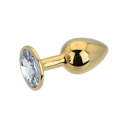 Toosh Gold Metal Butt Plug Small Clear Stone - Sensual Vibes UK
