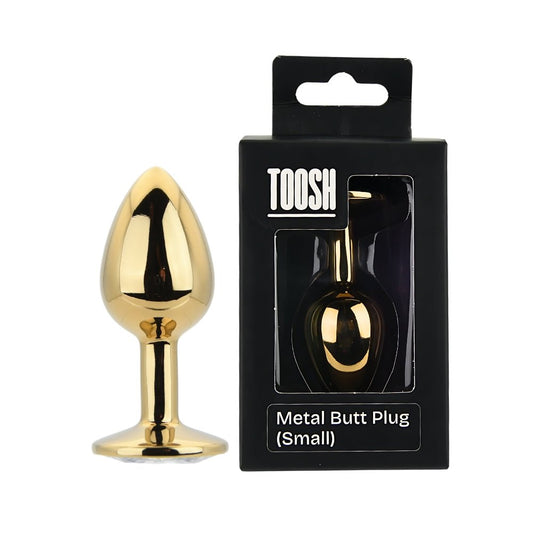 Toosh Gold Metal Butt Plug Small Clear Stone - Sensual Vibes UK
