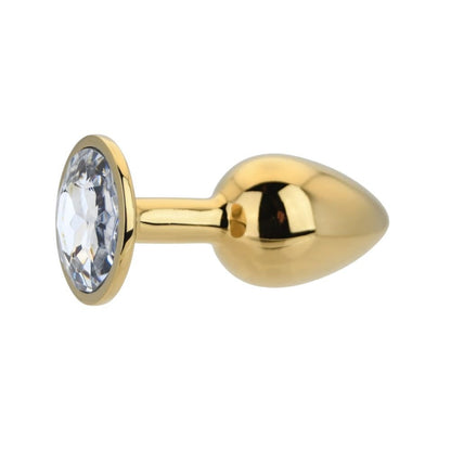 Toosh Gold Metal Butt Plug Small Clear Stone - Sensual Vibes UK