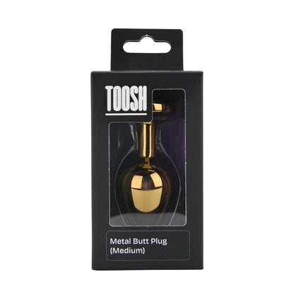 Toosh Gold Metal Butt Plug Medium Clear Stone - Sensual Vibes UK