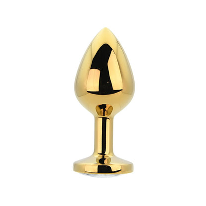 Toosh Gold Metal Butt Plug Medium Clear Stone - Sensual Vibes UK