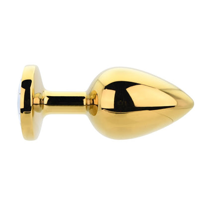 Toosh Gold Metal Butt Plug Large Clear Stone - Sensual Vibes UK