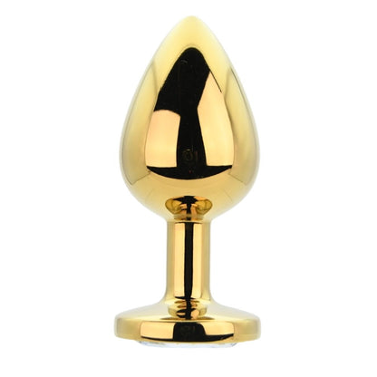Toosh Gold Metal Butt Plug Large Clear Stone - Sensual Vibes UK