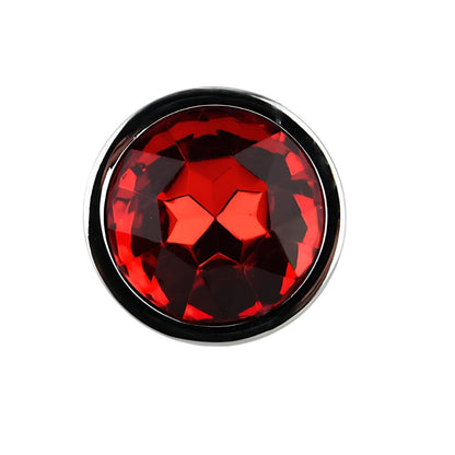 Toosh Silver Metal Butt Plug Small Red Stone - Sensual Vibes UK