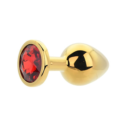 Toosh Gold Metal Butt Plug Medium Red Stone - Sensual Vibes UK
