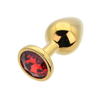 Toosh Gold Metal Butt Plug Medium Red Stone - Sensual Vibes UK