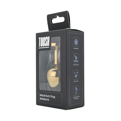 Toosh Gold Metal Butt Plug Medium Red Stone - Sensual Vibes UK