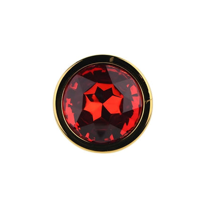 Toosh Gold Metal Butt Plug Medium Red Stone - Sensual Vibes UK