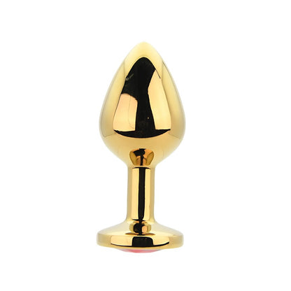 Toosh Gold Metal Butt Plug Medium Red Stone - Sensual Vibes UK