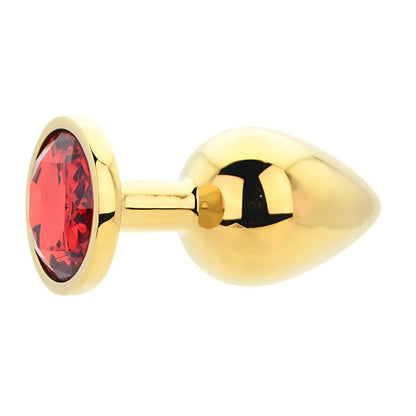Toosh Gold Metal Butt Plug Large Red Stone - Sensual Vibes UK