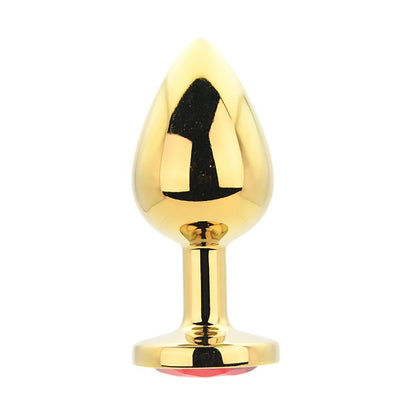 Toosh Gold Metal Butt Plug Large Red Stone - Sensual Vibes UK