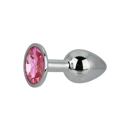 Toosh Silver Metal Butt Plug Small Pink Stone - Sensual Vibes UK