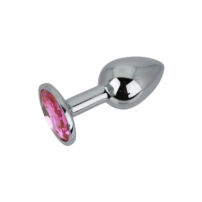 Toosh Silver Metal Butt Plug Small Pink Stone - Sensual Vibes UK