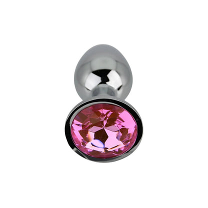 Toosh Silver Metal Butt Plug Small Pink Stone - Sensual Vibes UK