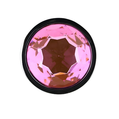 Toosh Silver Metal Butt Plug Large Pink Stone - Sensual Vibes UK