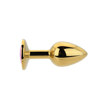 Toosh Gold Metal Butt Plug Small Pink Stone - Sensual Vibes UK