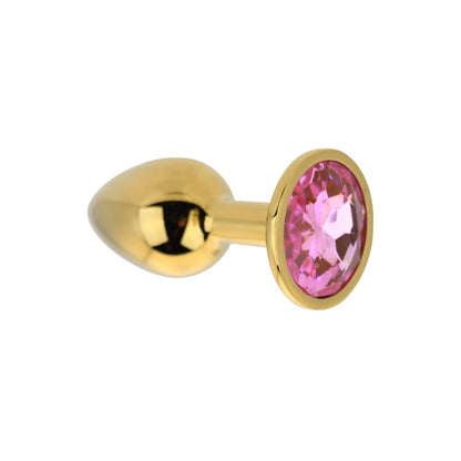 Toosh Gold Metal Butt Plug Small Pink Stone - Sensual Vibes UK