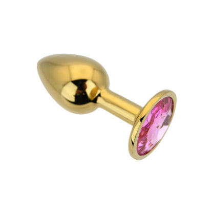 Toosh Gold Metal Butt Plug Small Pink Stone - Sensual Vibes UK