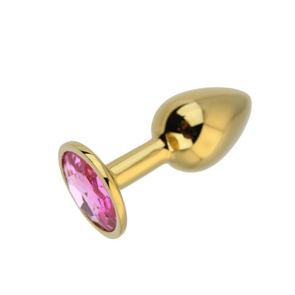 Toosh Gold Metal Butt Plug Small Pink Stone - Sensual Vibes UK