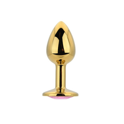 Toosh Gold Metal Butt Plug Small Pink Stone - Sensual Vibes UK