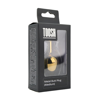 Toosh Gold Metal Butt Plug Medium Pink Stone