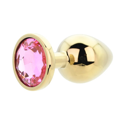 Toosh Gold Metal Butt Plug Large Pink Stone - Sensual Vibes UK