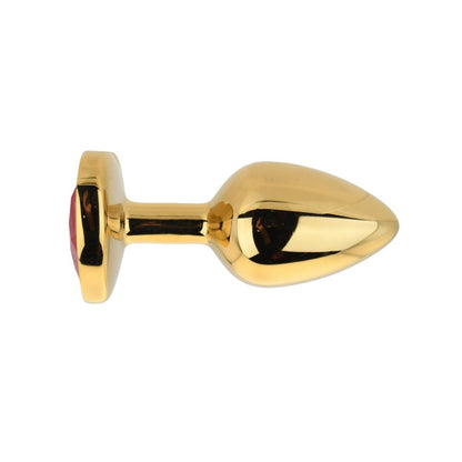 Toosh Heart Shaped Gold Butt Plug with Red Stone Small - Sensual Vibes UK