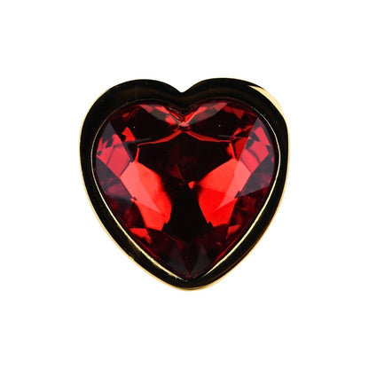Toosh Heart Shaped Gold Butt Plug with Red Stone Small - Sensual Vibes UK
