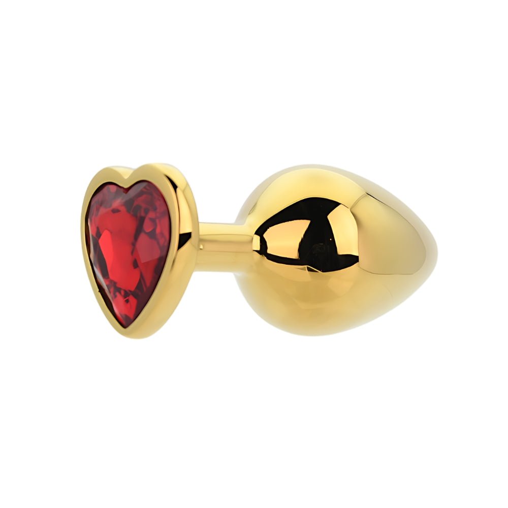Toosh Heart Shaped Gold with Red Stone Medium - Sensual Vibes UK