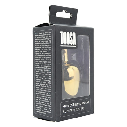 Toosh Heart Shaped Gold Butt Plug with Red Stone Large