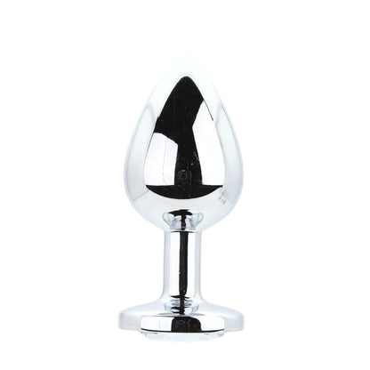 Toosh Metal Butt Plug Silver Set of 3 Clear Stone - Sensual Vibes UK