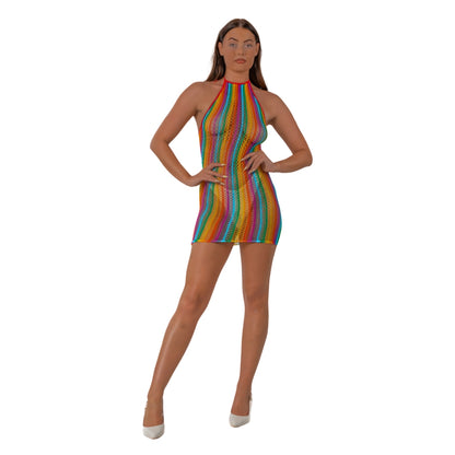 Lace by LJ Rainbow Halter Neck Dress