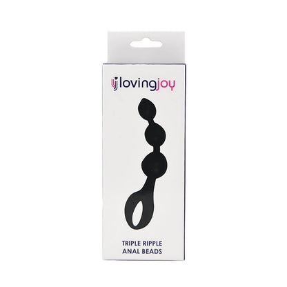 Loving Joy Triple Ripple Anal Beads-Black