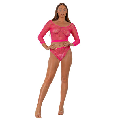 Lace by LJ Fence Net Crop Top and Bottoms